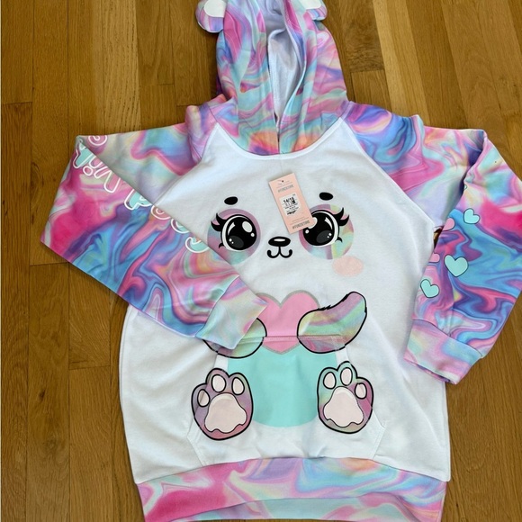 Urban Kids Girls Funzietime Character Hoodies Size Large panda Bear - Picture 3 of 8